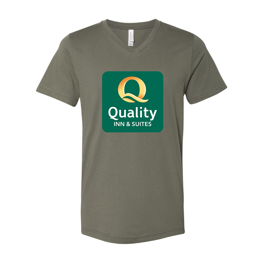 Men's Quality Inn & Suites BELLA  CANVAS  Jersey V-Neck Tee