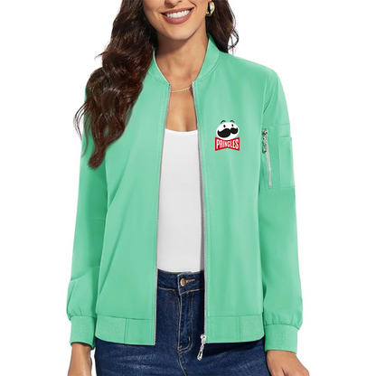 Women's Pringles Premium Bomber Jacket with Polished Detailing and Functional Sleeve Pocket Modern Luxury Outerwear)