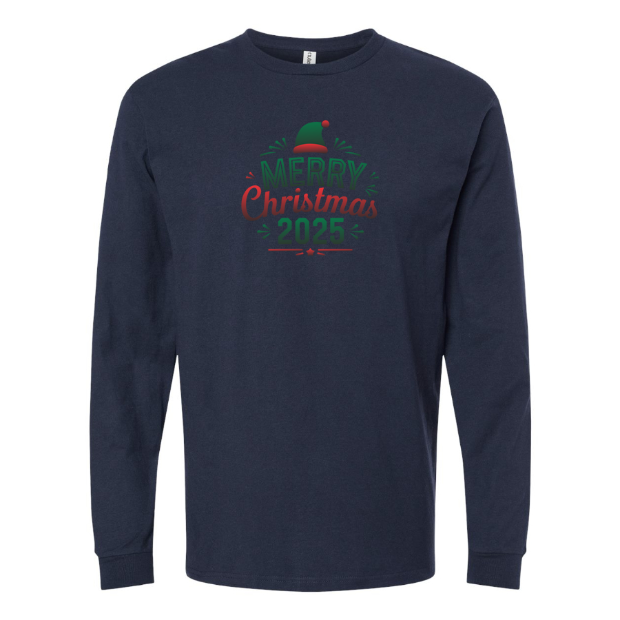 Men's Merry Christmas 2025 Long sleeves T-Shirt