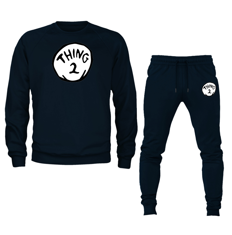 Men's Dr. Suess Thing Crewneck Sweatshirt Joggers Suit