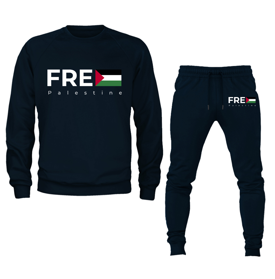 Men's Free Palestine Crewneck Sweatshirt Joggers Suit