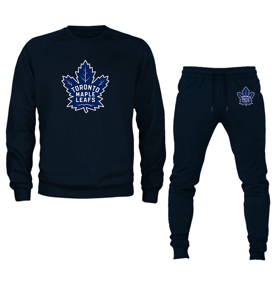 Men's NHL Toronto Maple Leafs Crewneck Sweatshirt Joggers Suit – Tee