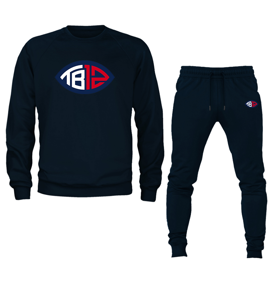 Men's Tom Brady 12 Crewneck Sweatshirt Joggers Suit