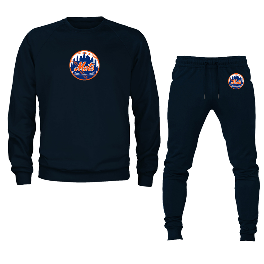 Men's New York Mets Crewneck Sweatshirt Joggers Suit