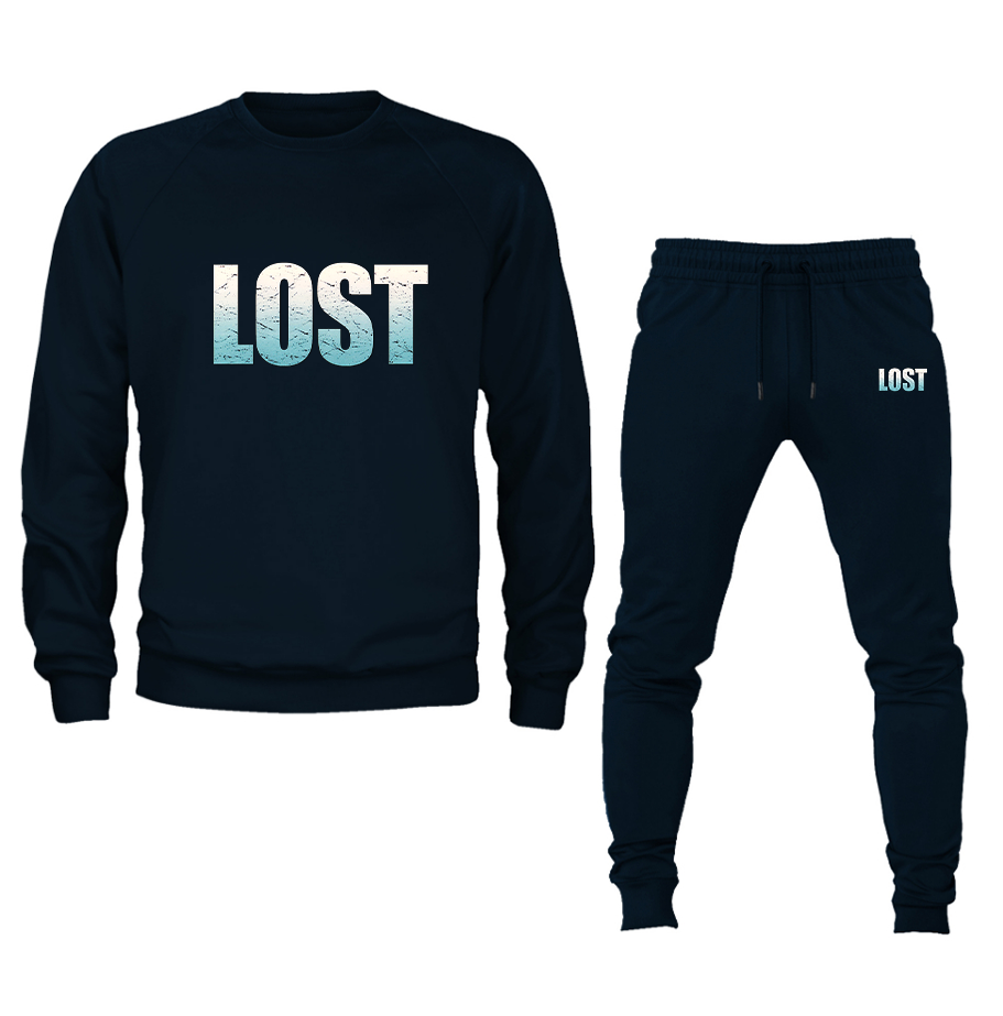 Men's Lost Crewneck Sweatshirt Joggers Suit