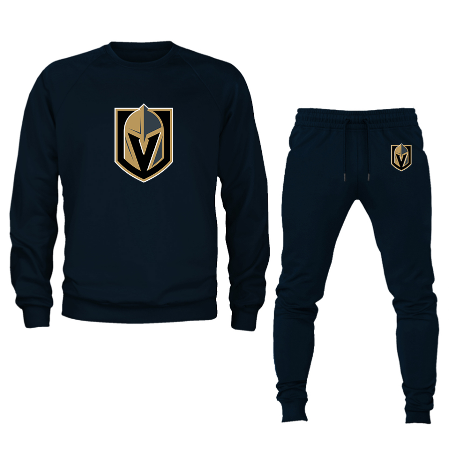 Men's NHL Vegas Golden Knights Crewneck Sweatshirt Joggers Suit – Tee