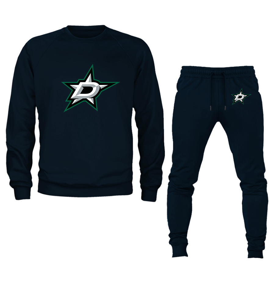 Men's NHL Dallas Stars Crewneck Sweatshirt Joggers Suit – Tee