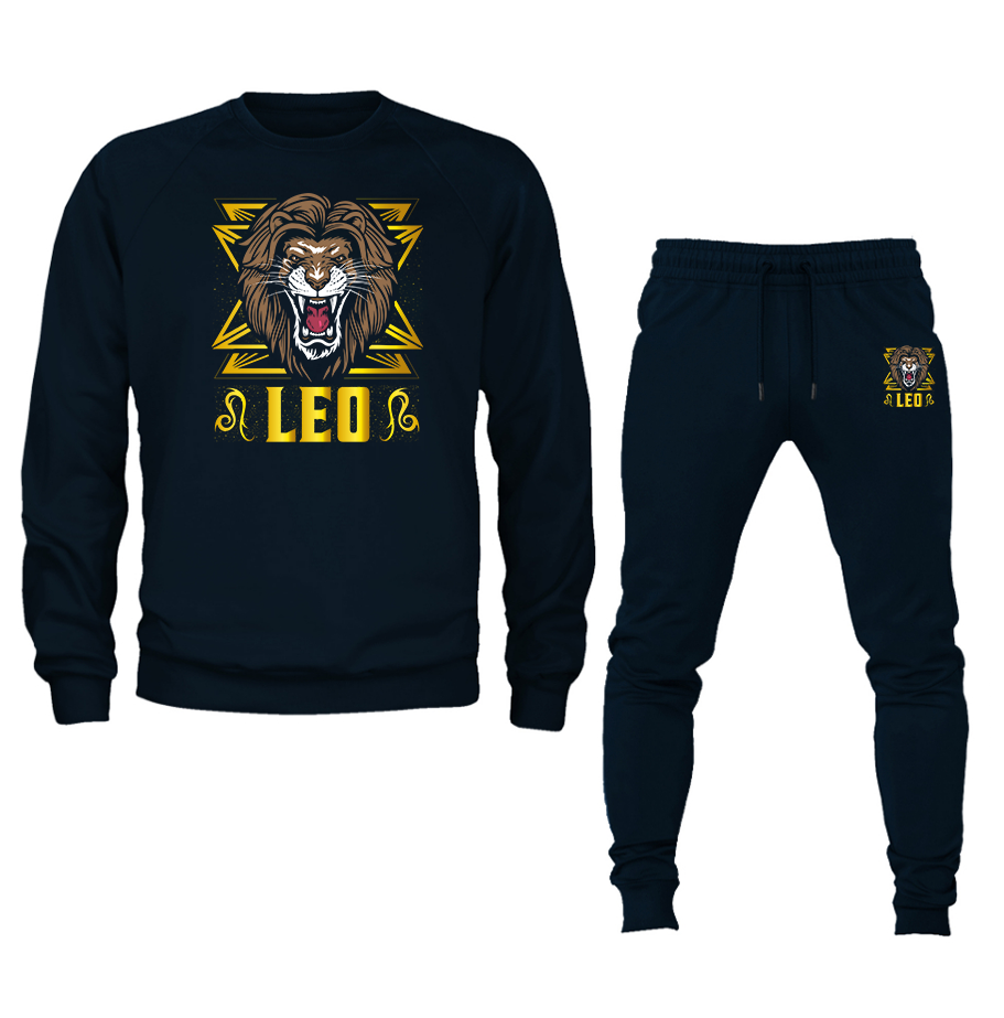 Men's Leo Zodiac Sign Crewneck Sweatshirt Joggers Suit