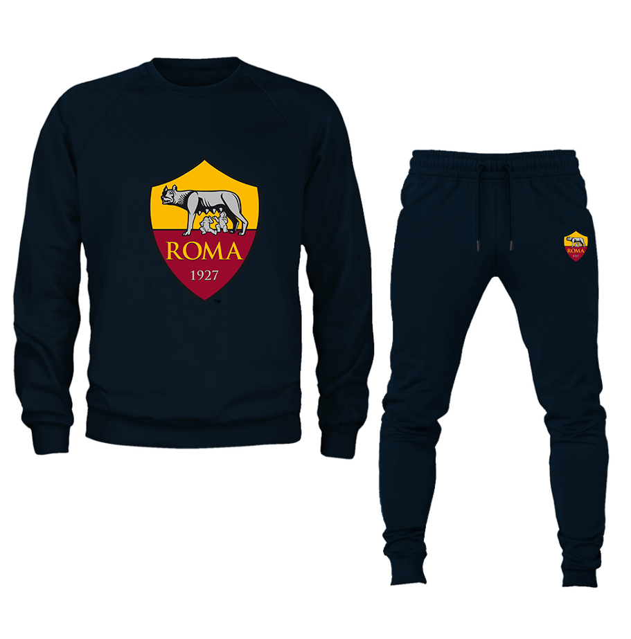 Men's AS Roma Crewneck Sweatshirt Joggers Suit