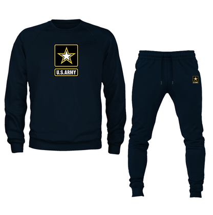 Men's  U.S.ARYM Crewneck Sweatshirt Joggers Suit