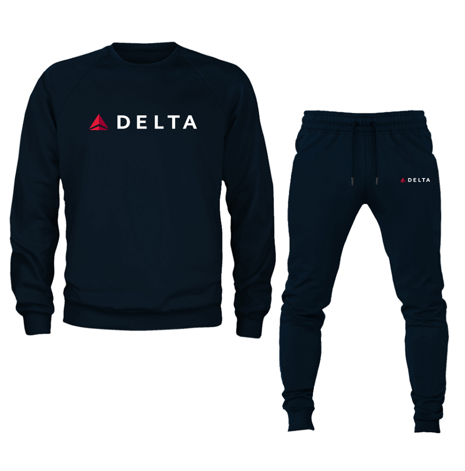 Men's Delta Airlines Crewneck Sweatshirt Joggers Suit