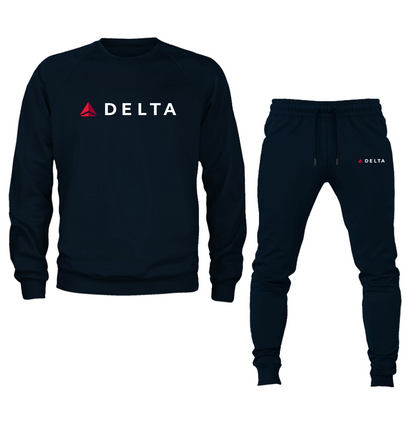 Men's Delta Airlines Crewneck Sweatshirt Joggers Suit