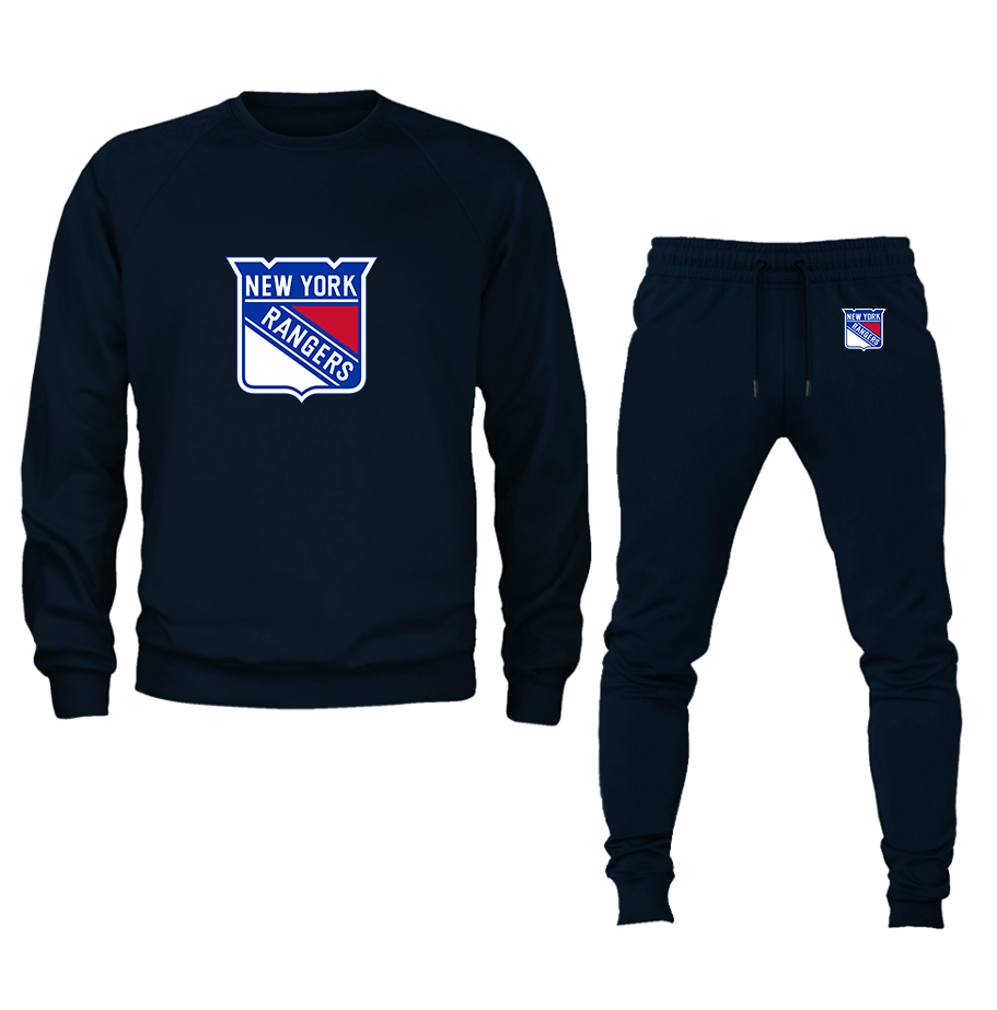 Men's NHL - New York Rangers Crewneck Sweatshirt Joggers Suit