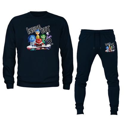 Men's Inside Out 2 Crewneck Sweatshirt Joggers Suit