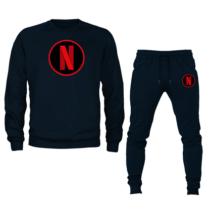 Men's Netflix Crewneck Sweatshirt Joggers Suit