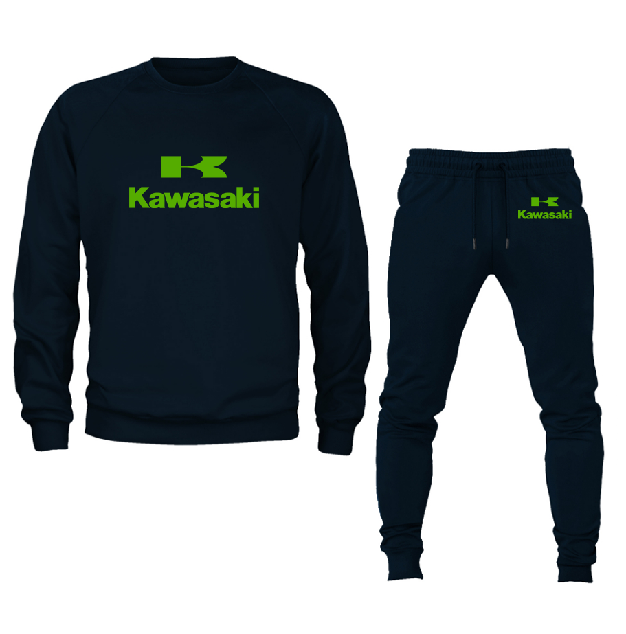 Men's Kawasaki Bike Motorcycle Crewneck Sweatshirt Joggers Suit