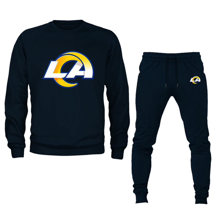 Men's Los Angeles Rams Crewneck Sweatshirt Joggers Suit – Tee