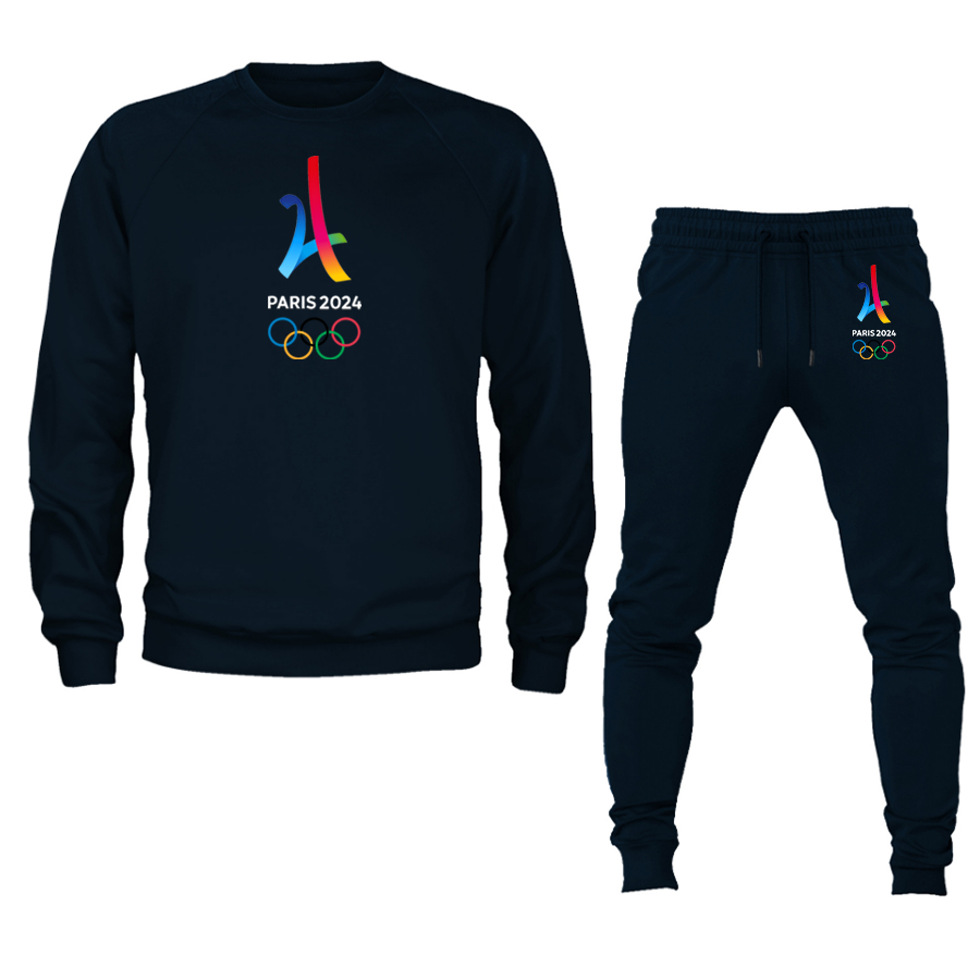 Unisex Paris 2024 Olympics Crewneck Sweatshirt Joggers Suit