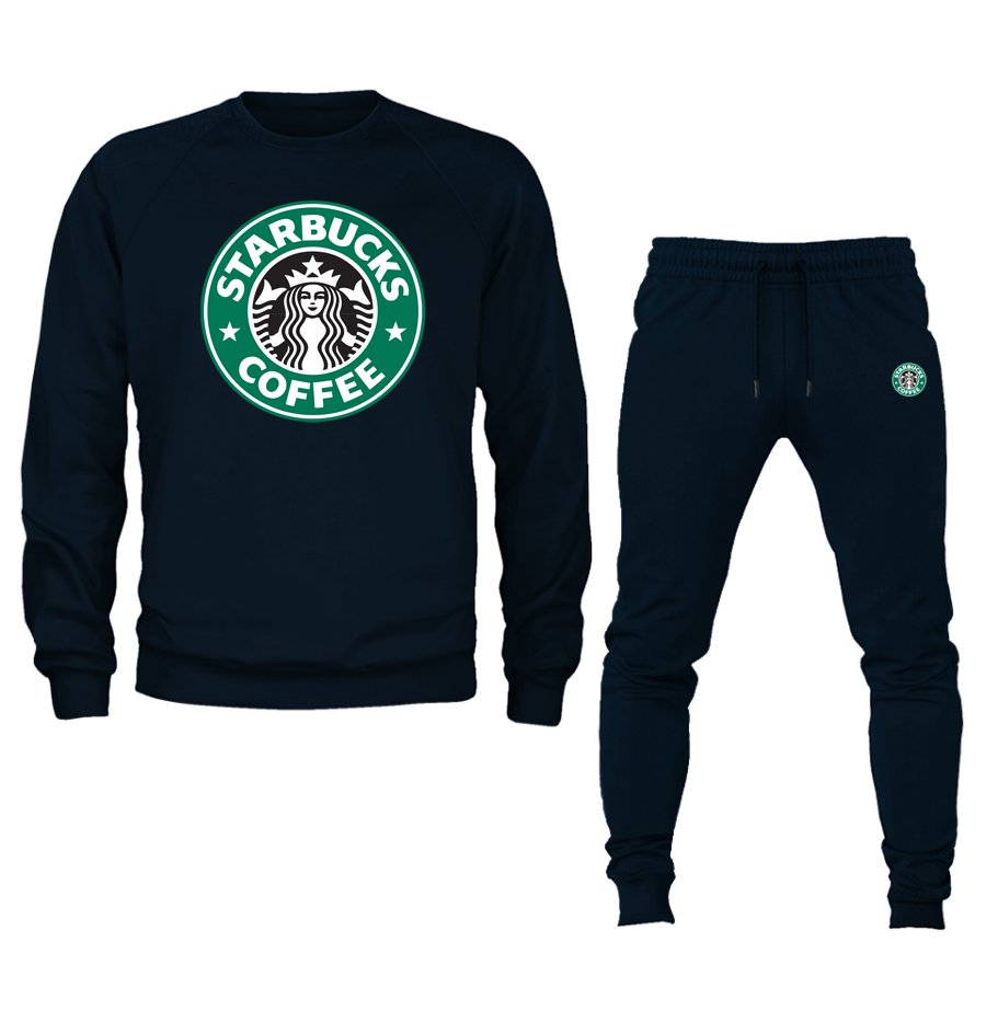 Men's Starbucks Coffee Crewneck Sweatshirt Joggers Suit – Tee