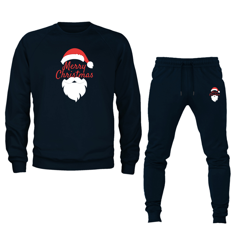 Men's Merry Christmas Santa Claus Crewneck Sweatshirt Joggers Suit