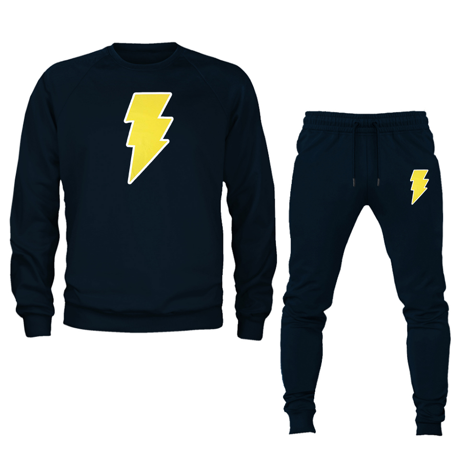 Men's Black Adam Crewneck Sweatshirt Joggers Suit