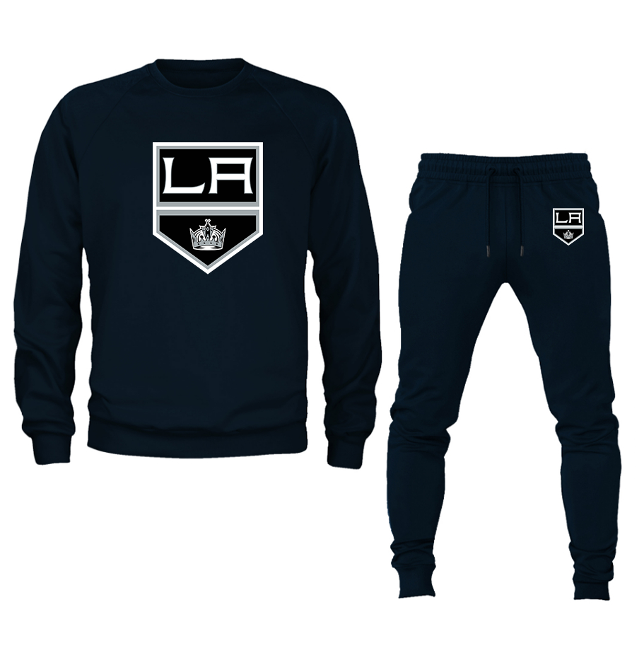 Men's NHL Los Angeles Kings Crewneck Sweatshirt Joggers Suit – Tee