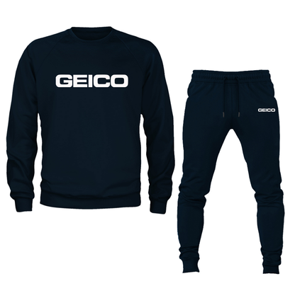 Men's Geico  Crewneck Sweatshirt Joggers Suit