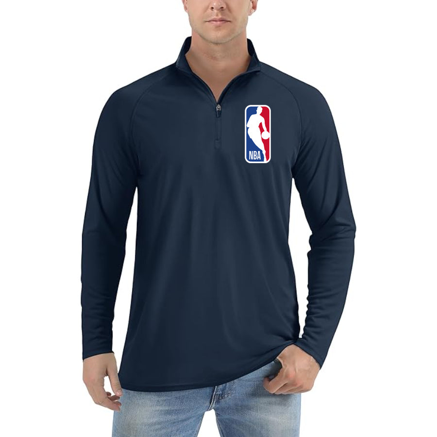 Men's NBA Lightweight Quarter-Zip Athletic Shirt Long Sleeve Performance Wear