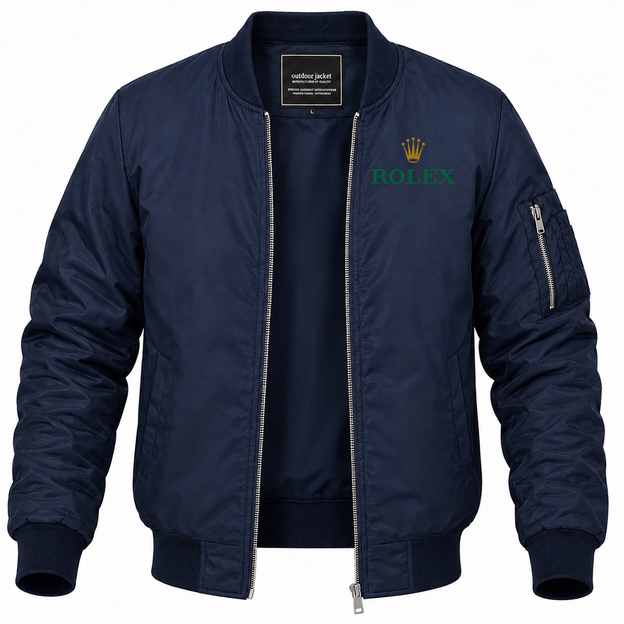 Men's Rolex Lightweight Bomber Jacket Windbreaker Softshell Varsity Jacket Coat
