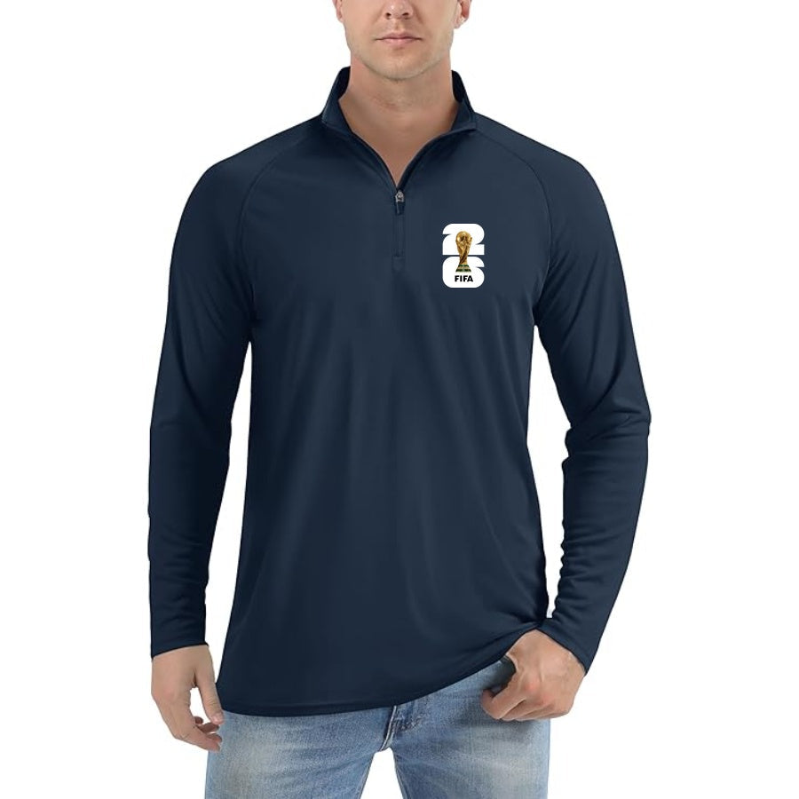 Men's Fifa World Cup 2026  Lightweight Quarter-Zip Athletic Shirt Long Sleeve Performance Wear