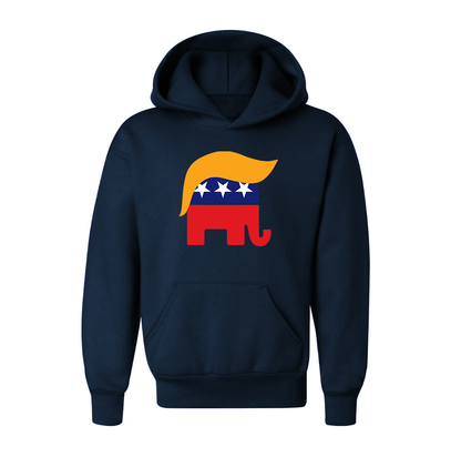 Youth's Donald Trump Hair Elephant Pullover Hoodie