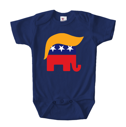 Donald Trump Hair Elephant Baby Romper Onesie