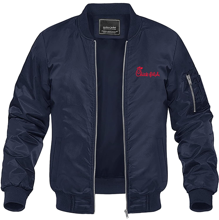 Men's Chick fil A Lightweight Bomber Jacket Windbreaker Softshell Varsity Jacket