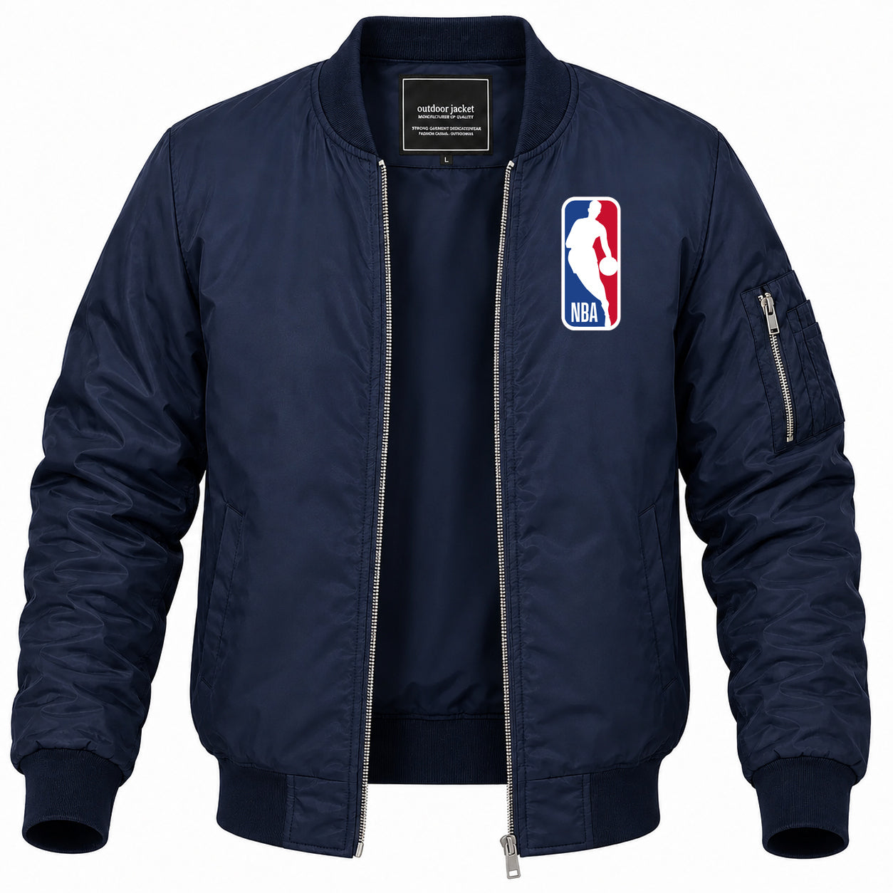 Men's NBA Lightweight Bomber Jacket Windbreaker Softshell Varsity Jacket Coat