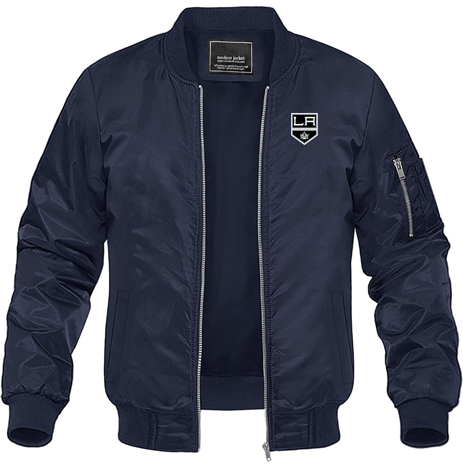 Men's NHL Los Angeles Kings Lightweight Bomber Jacket Windbreaker Softshell Varsity Jacket
