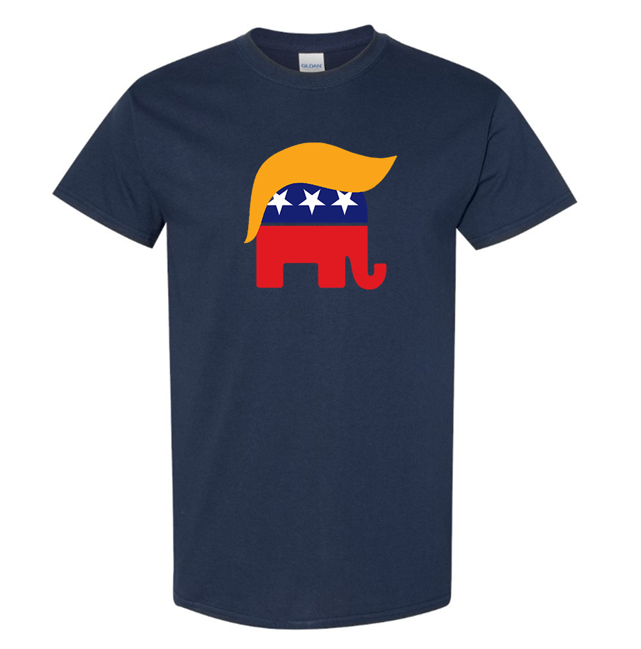 Men's Donald Trump Hair Elephant Cotton T-shirt