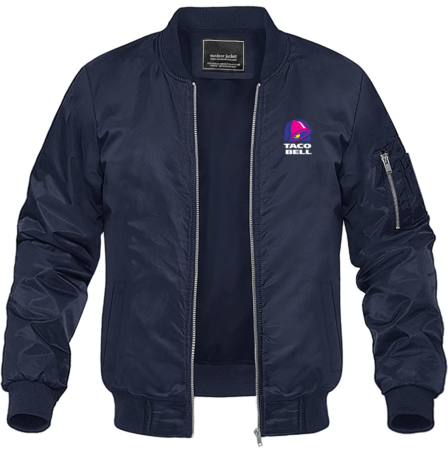 Men's Taco Bell Lightweight Bomber Jacket Windbreaker Softshell Varsity Jacket