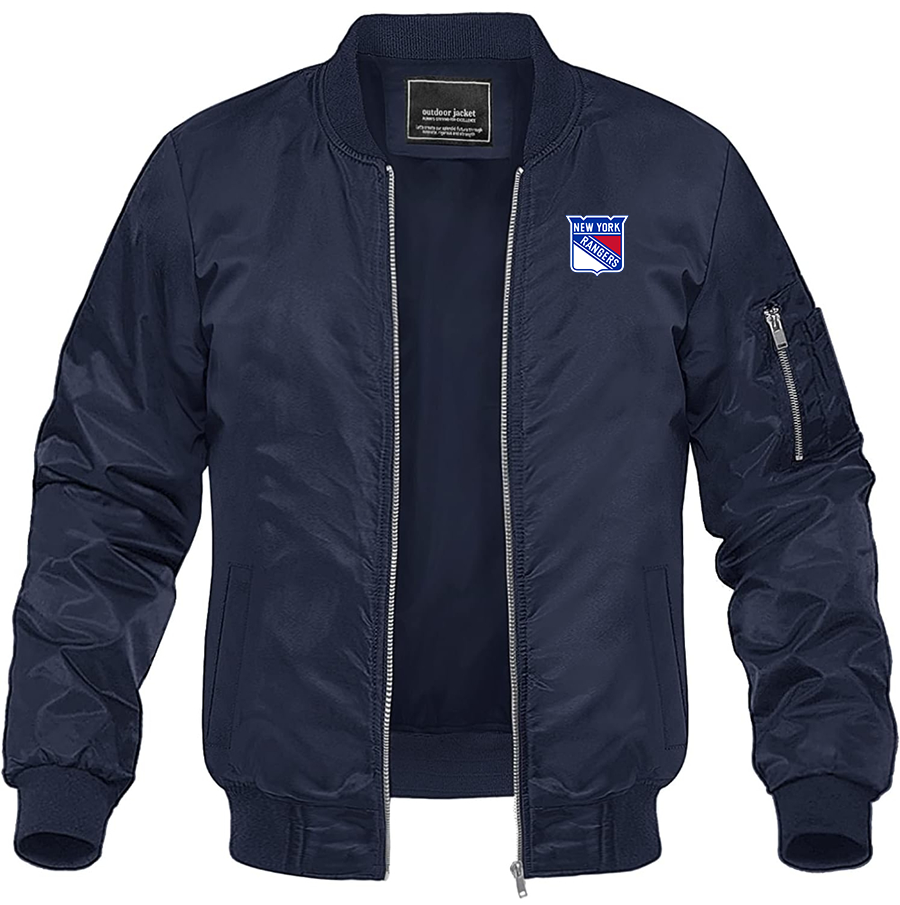 Men's NHL - New York Rangers Lightweight Bomber Jacket Windbreaker Softshell Varsity Jacket