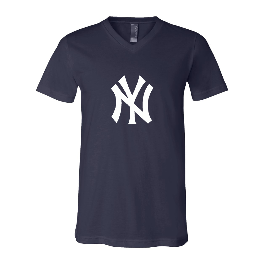 New York NY Yankees BELLA  CANVAS  Jersey V-Neck Tee