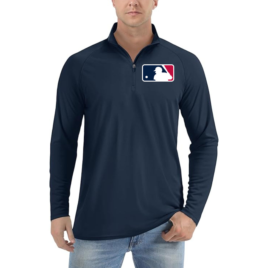 Men's MLB Lightweight Quarter-Zip Athletic Shirt Long Sleeve Performance Wear