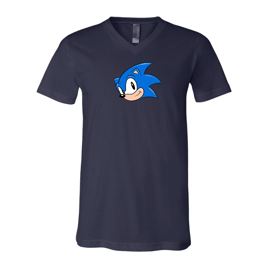 Men's Sonic the Hedgehog BELLA  CANVAS  Jersey V-Neck Tee