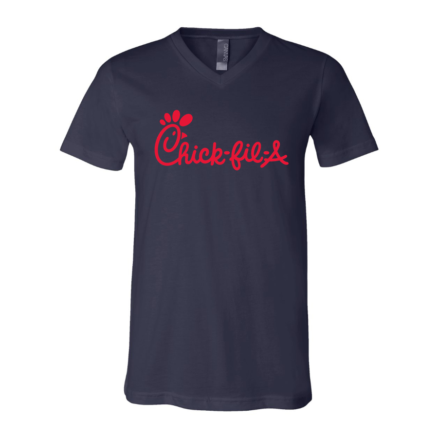 Men's Chick-fil-A BELLA  CANVAS  Jersey V-Neck Tee