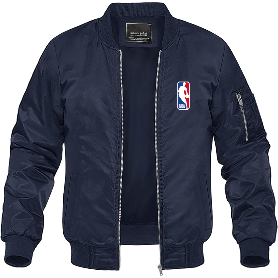 Men's NBA Lightweight Bomber Jacket Windbreaker Softshell Varsity Jacket Coat