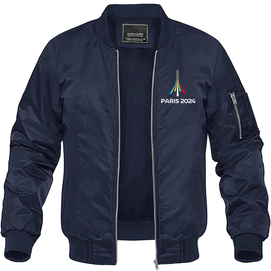 Men's Olympia Paris 2024 Lightweight Bomber Jacket Windbreaker Softshell Varsity Jacket