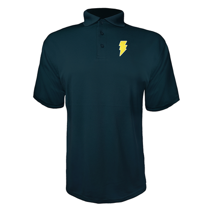 Men's Black Adam Polyester Polos