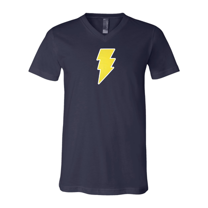 Men's Black Adam BELLA  CANVAS  Jersey V-Neck Tee