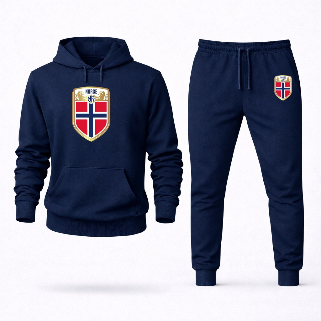 Men's Norway Soccer Hoodie and Joggers Set