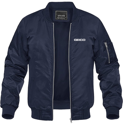 Men's Geico  Lightweight Bomber Jacket Windbreaker Softshell Varsity Jacket