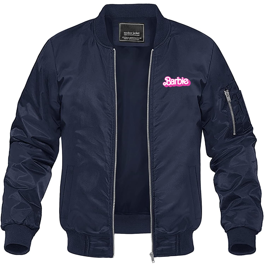 Men's Barbie Lightweight Bomber Jacket Windbreaker Softshell Varsity Jacket