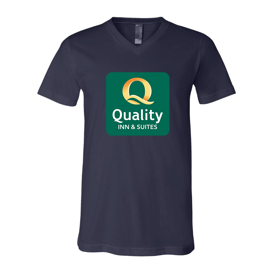 Men's Quality Inn & Suites BELLA  CANVAS  Jersey V-Neck Tee